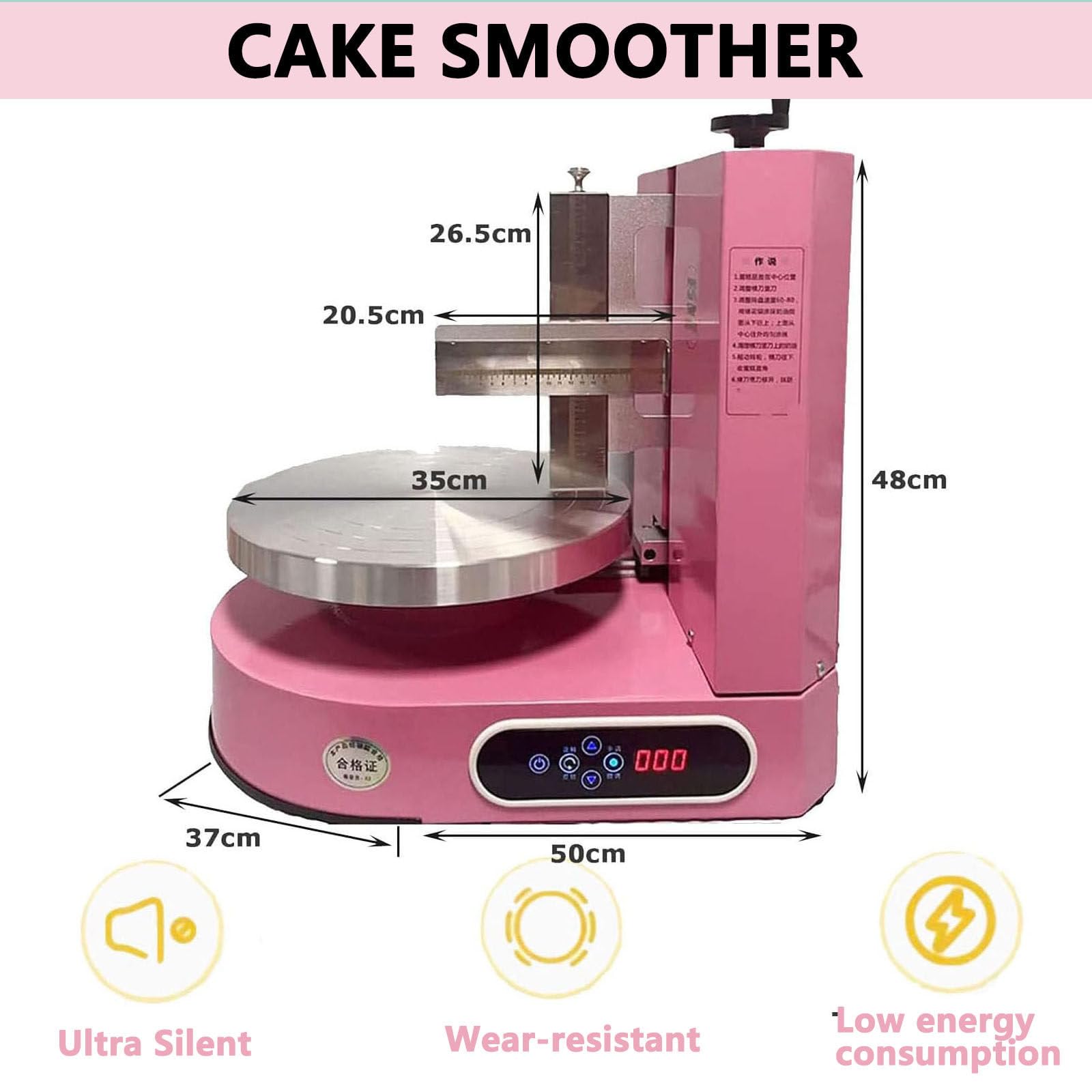 Macchina elettrica per decorare torte da 200 W, semiautomatica per glassa e spalmatrice per torte, adatta per torte da 10-30 cm, strumento efficiente per l'applicazione della crema