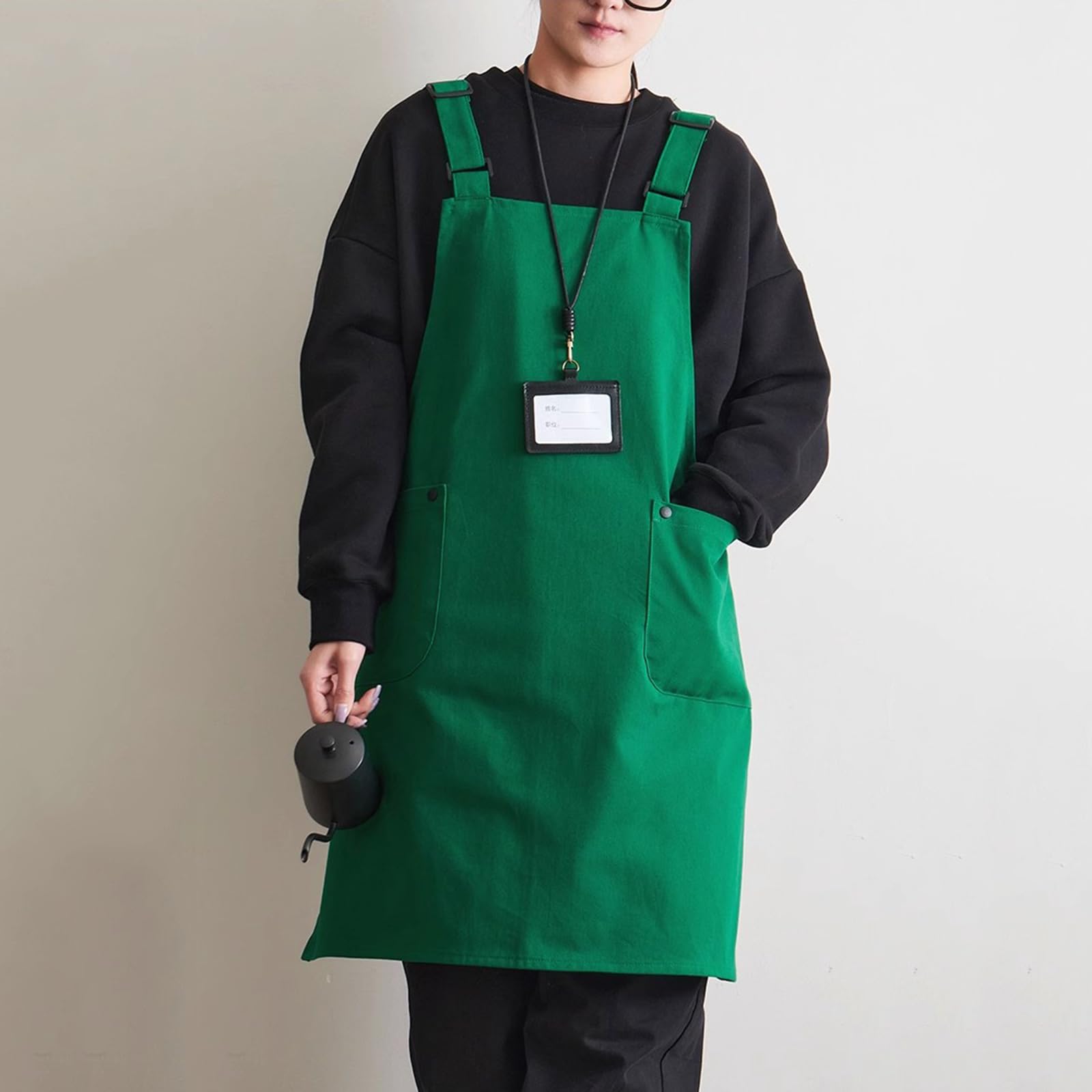 Grembiuli Grembiule da Cucina in Cotone con 2 Tasche Donna, Uomo Grembiuli da Lavoro