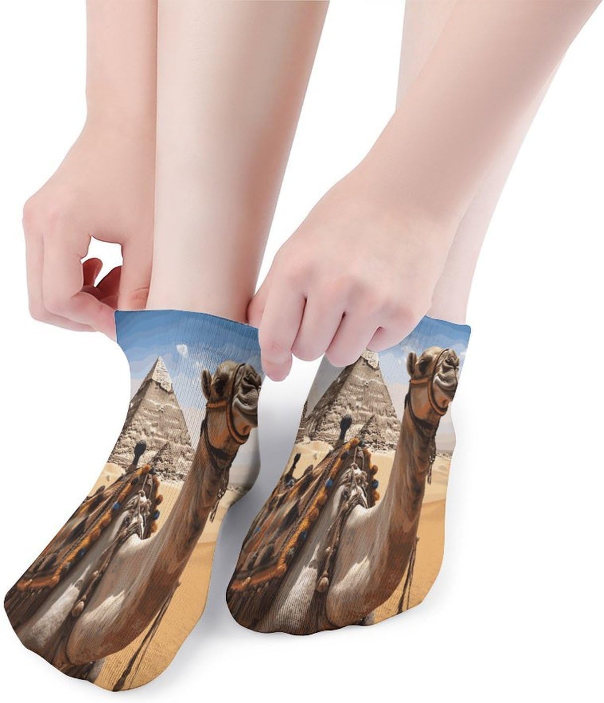 Pyramid Camel Ankle Socks for Men Women 5 Pairs | Comfortable Casual Low Cut Socks, Lightweight No Show Breathable Athletic Socks, Soft Mini Crew Socks for All Seasons