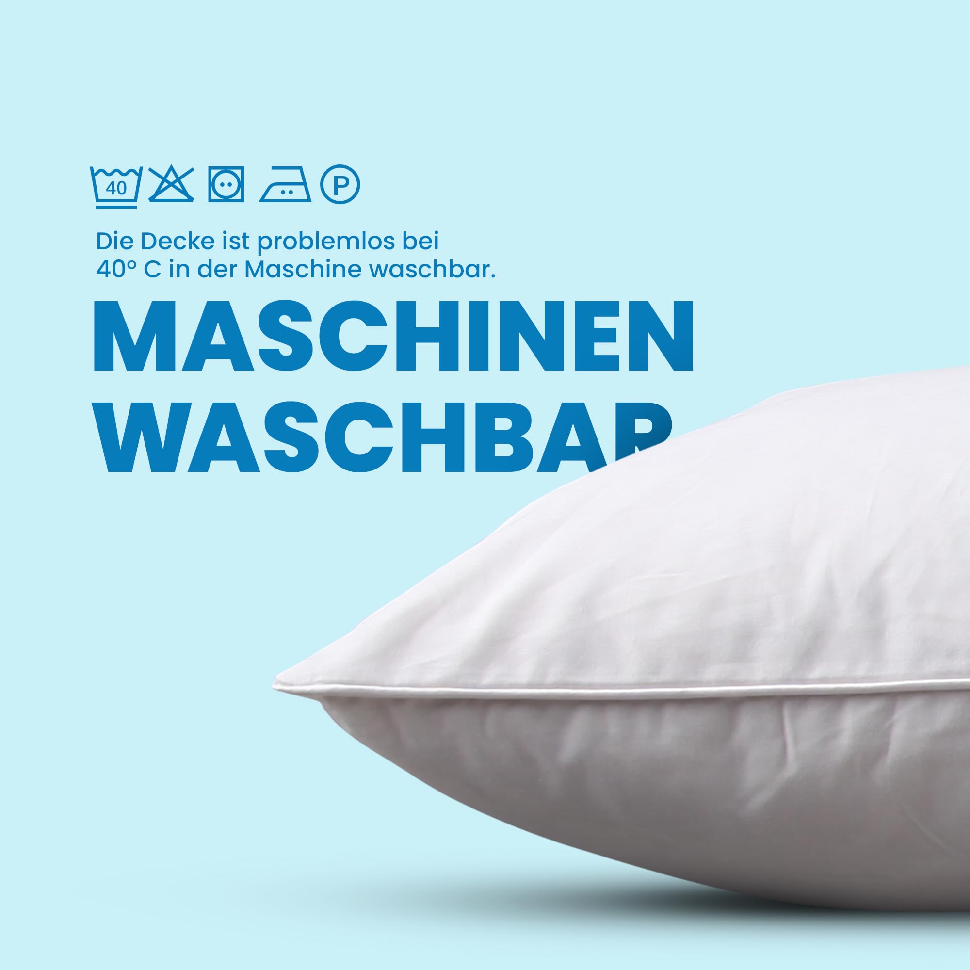 Bestlivings Kopfkissen Mountain Peak (80 x 80 cm) Made in Germany, Federkissen (80% Federn / 20% Daunen) ÖKO-Tex mit Perkal-Baumwoll Bezug, maschinenwaschbar