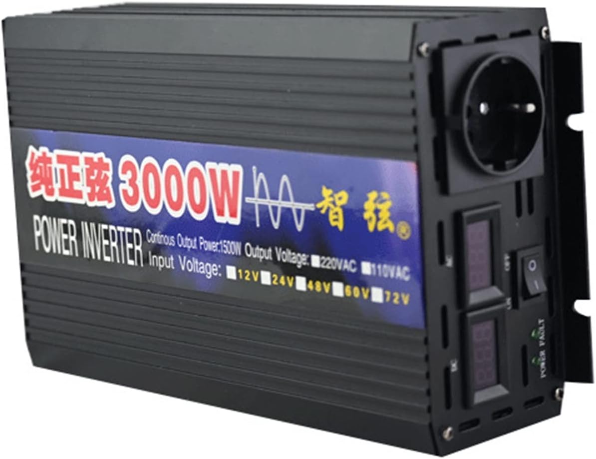 NOVOPAL 1500W Power Inverter Pure Sine Wave 12V DC To 240V AC Converter With 2 UK Outlets And 1