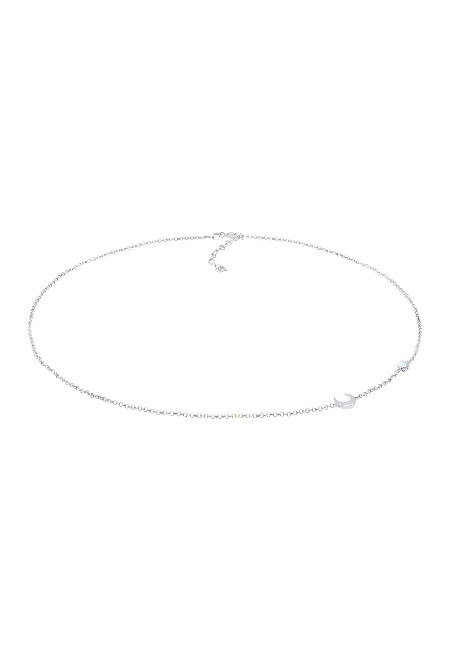 Elli Collana Donne Filigrana di Base Minimale con Pietra di Luna in Argento Sterlino 925