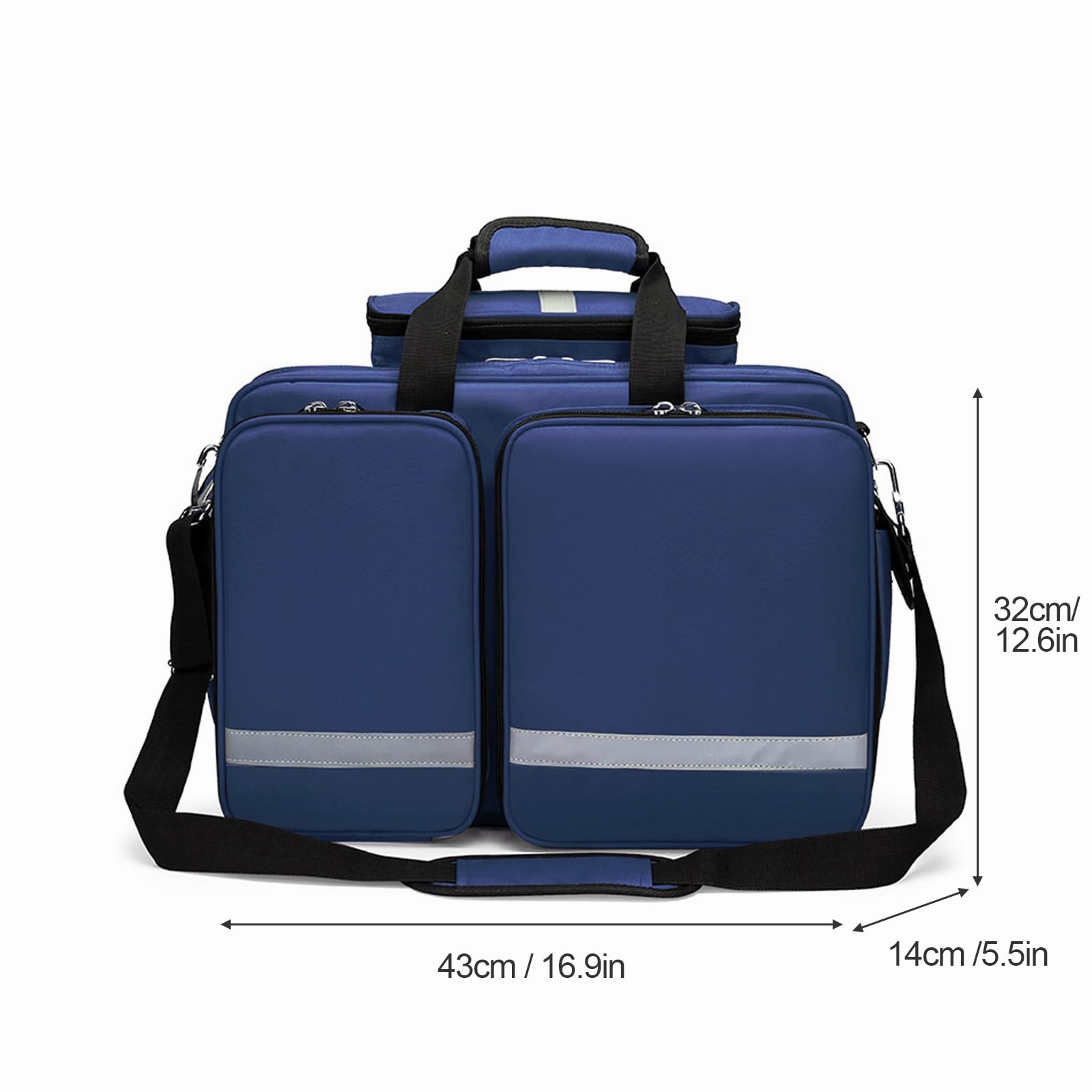 Botiquín De Primeros Auxilios Portátil De Gran Capacidad,Reflectante De Seguridad, Multicapa,Ideal For Rescate Médico,Médicos, Senderismo Y Emergencias Al Aire Libre(Navy blue)