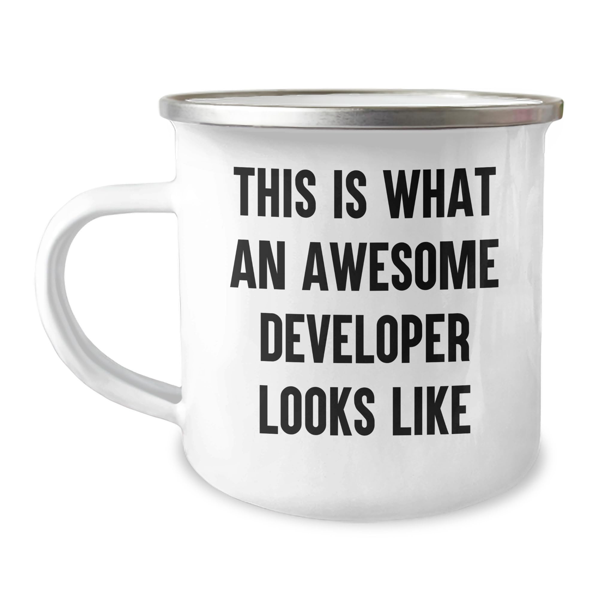 Funny Developer Gifts for Birthday Camping Mug - This Is What An Awesome Developer Looks Like