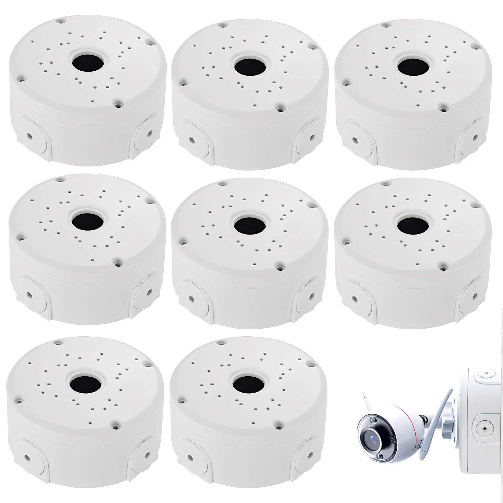 Lot de 8 boîtes de jonction étanches : boîte de jonction, boîte de jonction pour appareil photo, boîte de jonction universelle, boîte de montage de caméra de surveillance pour montage extérieur