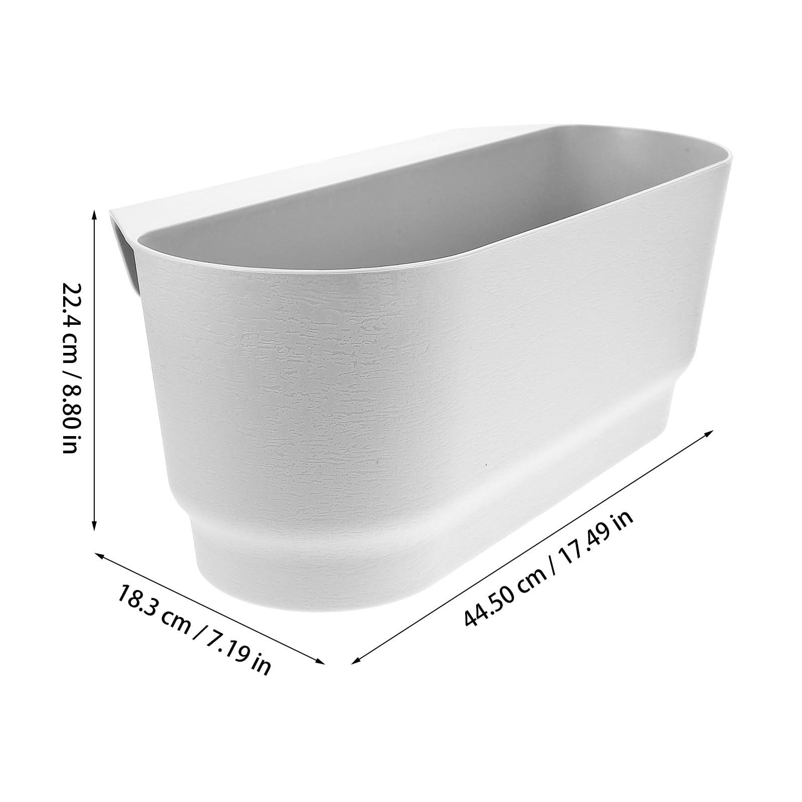 Housoutil Pot Suspendu en Plastique Blanc pour Plantes Succulentes Design à Fente Centrale, Jardinière de Balustrade pour Balcon et Maison
