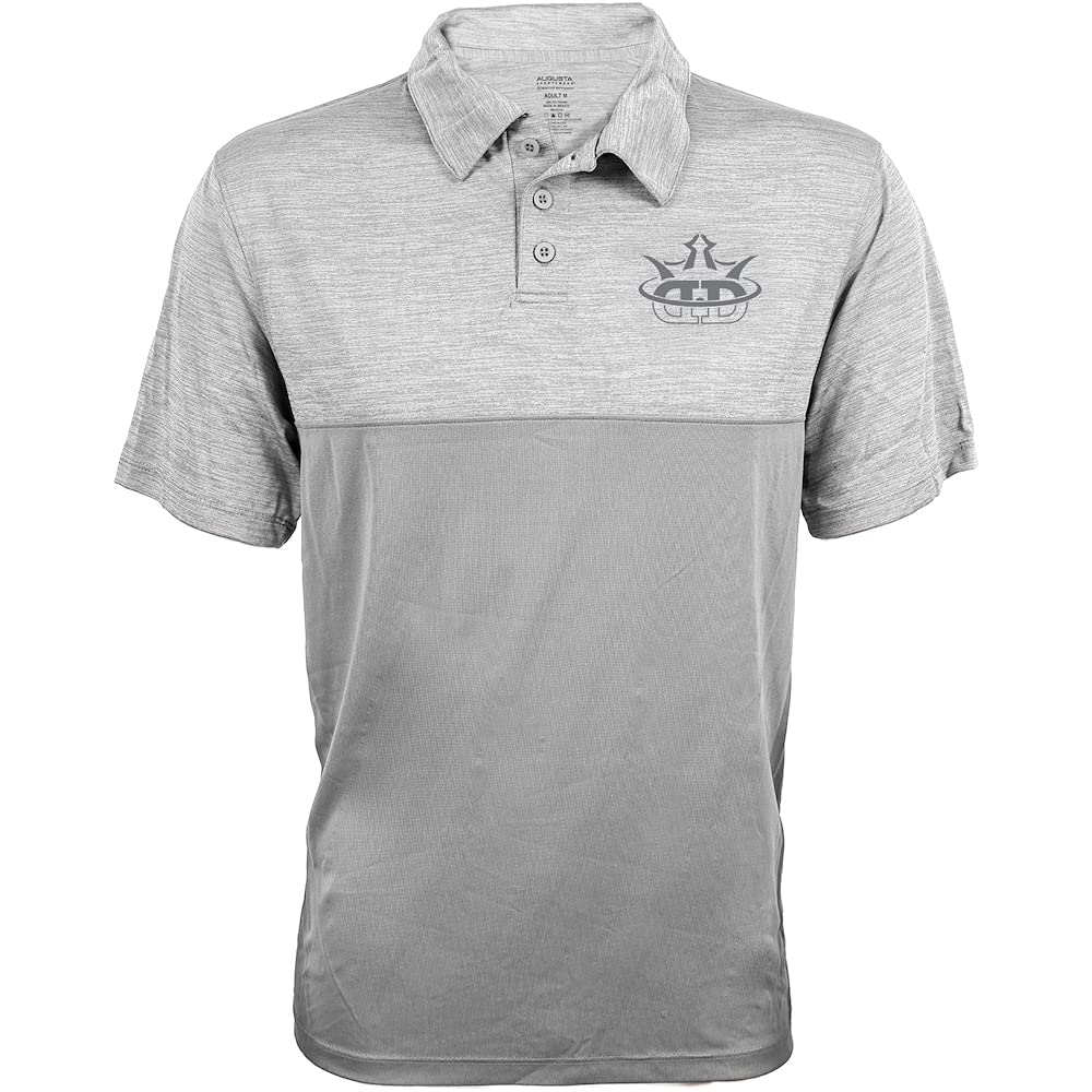 Dynamic Discs FollowThru Shadow Tonal Short Sleeve Performance Disc Golf Polo Shirt - Gray - XXL