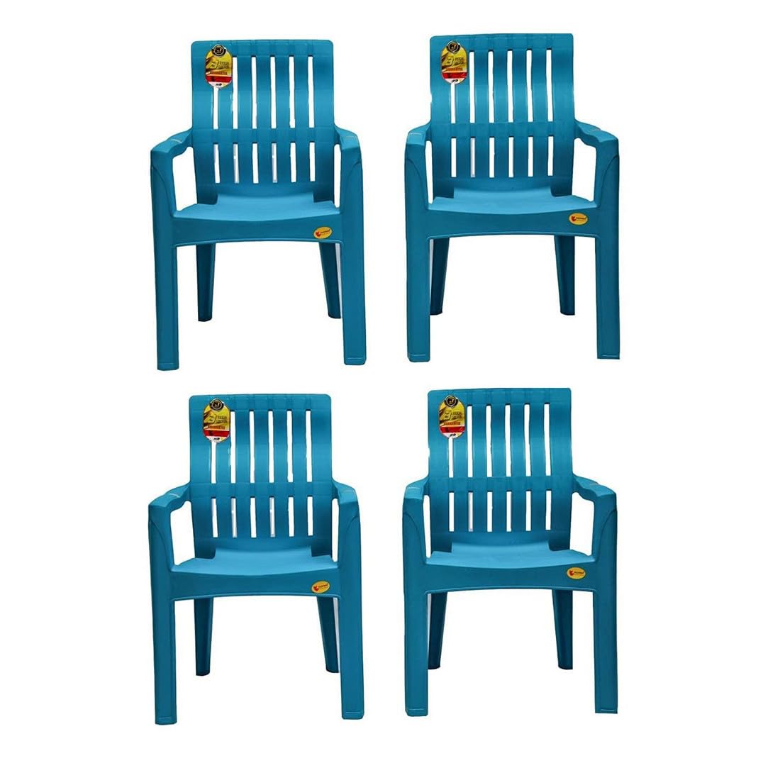 Highway Orthopaedic Spinal Support Chair - Blue, 200kg Weight Capacity, Outdoor Plastic Chair, Pack of 4, Pre-Assembled-image-49