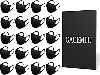 GACEMIU 20 Pack Washable Reusable Face Masks - Unisex Breathable Protection from Dust Pollen Pet Dander Smog Adjustable Ear Loops