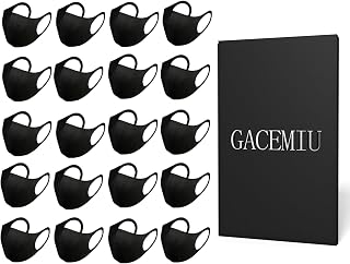 GACEMIU 20 Pack Washable Reusable Face Masks - Unisex Breathable Protection from Dust Pollen Pet Dander Smog Adjustable Ear Loops
