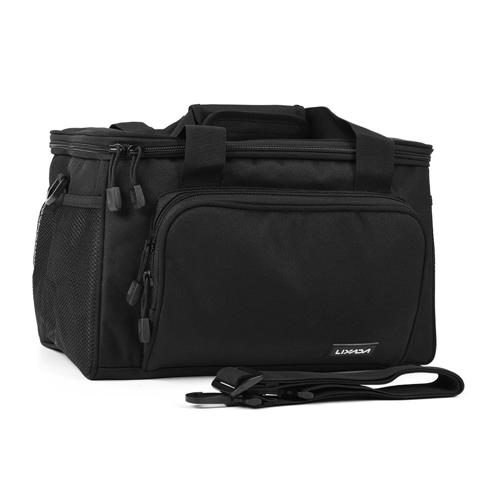 Lixada Portable Canvas Fishing Shoulder Bag - Fishing Tackle & Lure Reel Case, Black