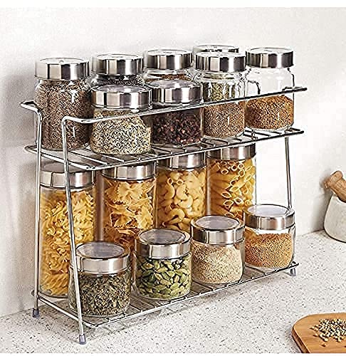 12FOR COLLECTION Stainless Steel Kitchen Rack,Organizer and Space Saver, Counter top Stainless Steel Kitchen Stand 2-Tier Trolley Basket for Boxes Utensils Dishes Plates for Home (Floor Type Self) (B0CQTBBSPD) Amazon Price History, Amazon Price Tracker