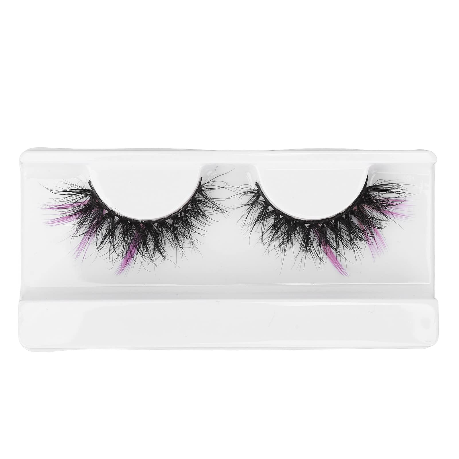 0.98in Colorful Eyelashes, Purple Ends Fluffy Dramatic Colored False Eyelashes for Halloween, Christmas Parties, Stage Performances(8697-62C)