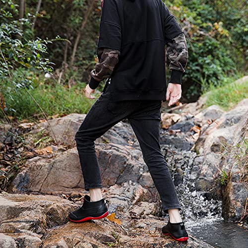 fereshte Men's Ankle Rain Boots Waterproof PVC Short Garden Boots2