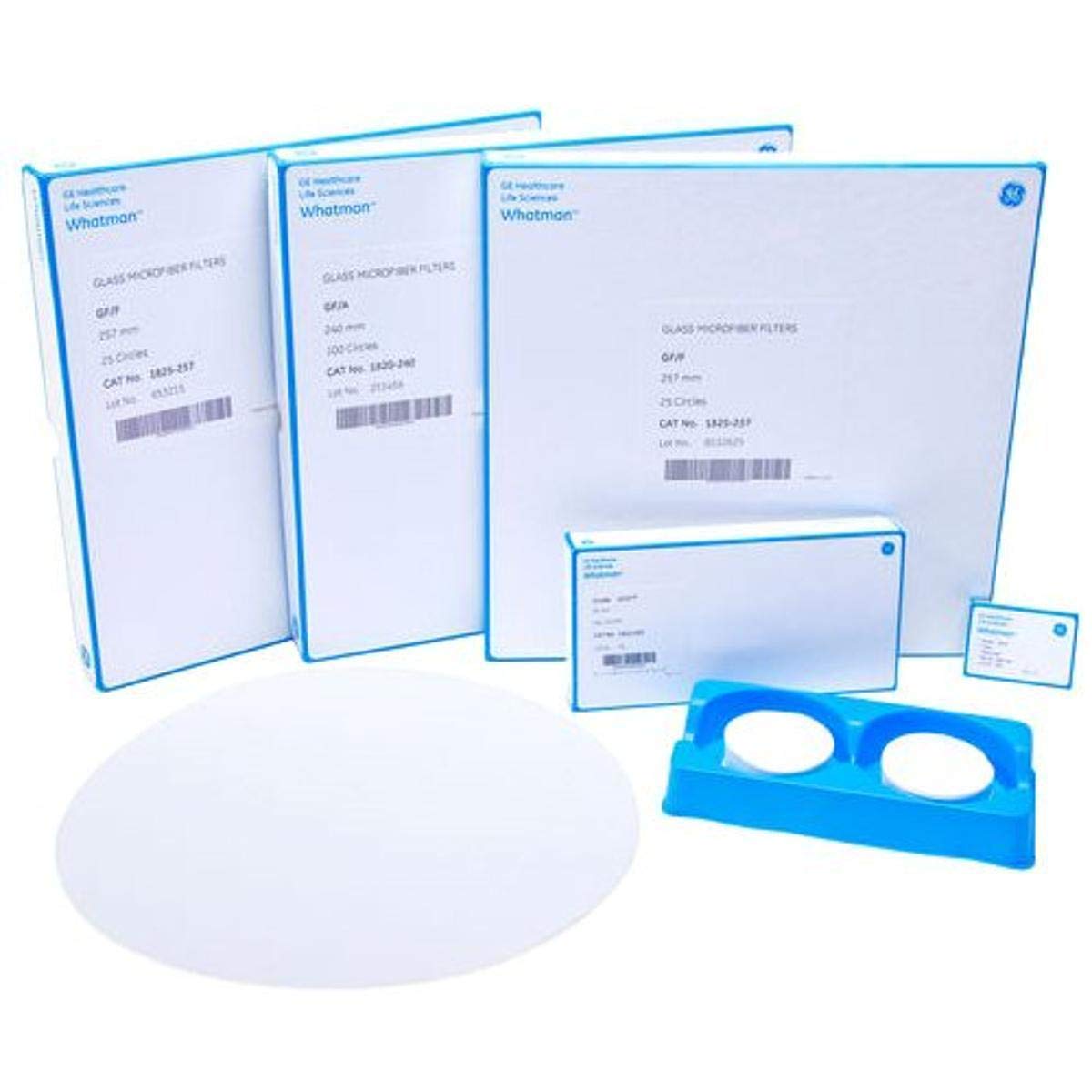 GE Bio-Sciences 1821-025 Glass Microfiber Papers Filter, Circles, Binder Free, Grade GF/B, 25mm Diameter, Pack of 100
