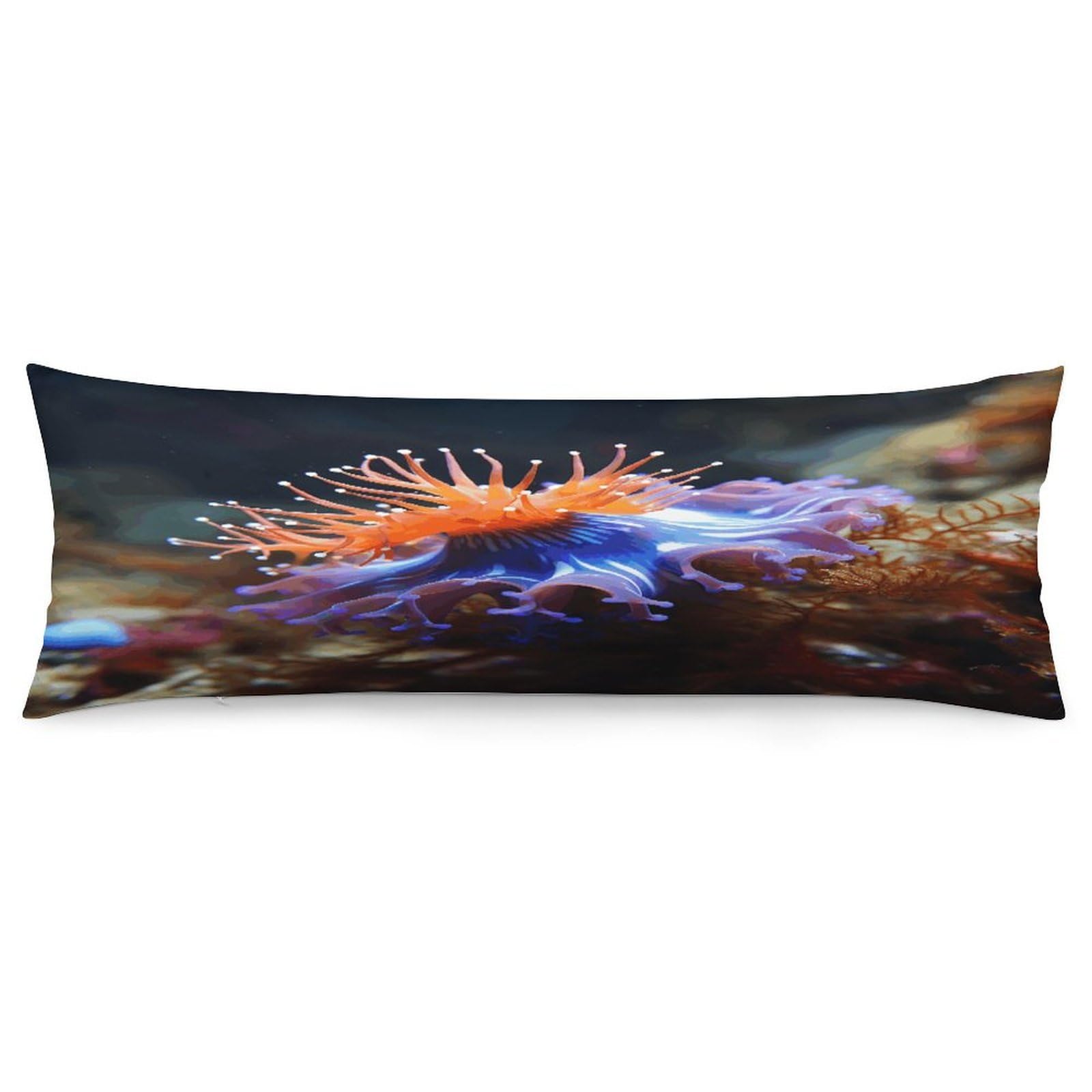 Nudibranch Body Pillow Cover Long Body Pillow Pillowcase with Hidden Zipper Ultra Soft Polyester Pillow Cases Breathable & Silky Long Pillows Case Cover 19x53 in