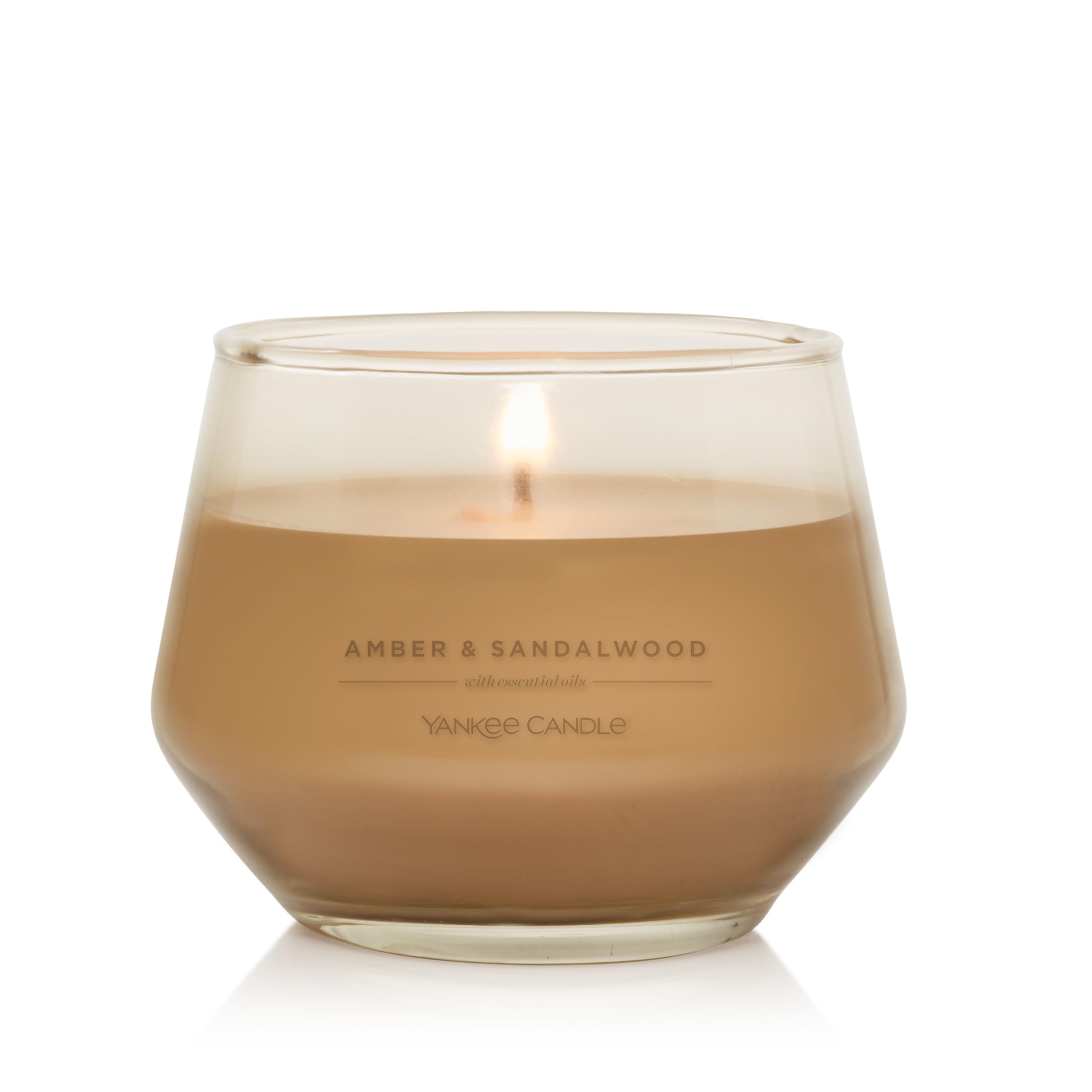 Candele profumate Studio di Yankee Candle |media Amber & Sandalwood |di lunga durata: 40-65 ore| Elegante design in vetro | Regalo perfetto per le donne, per le mamme,di nozze e altro ancora