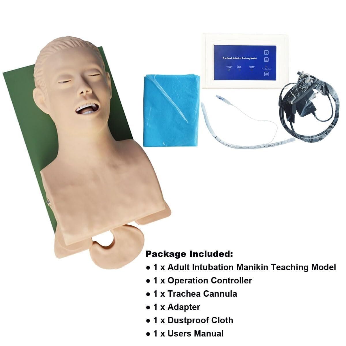 HEQIM Oral and Nasal endotracheal Intubation Simulation Airway Management Trainer, Human Intubation Model Teaching Model, Suitable for Professional Nurse Emergency Education