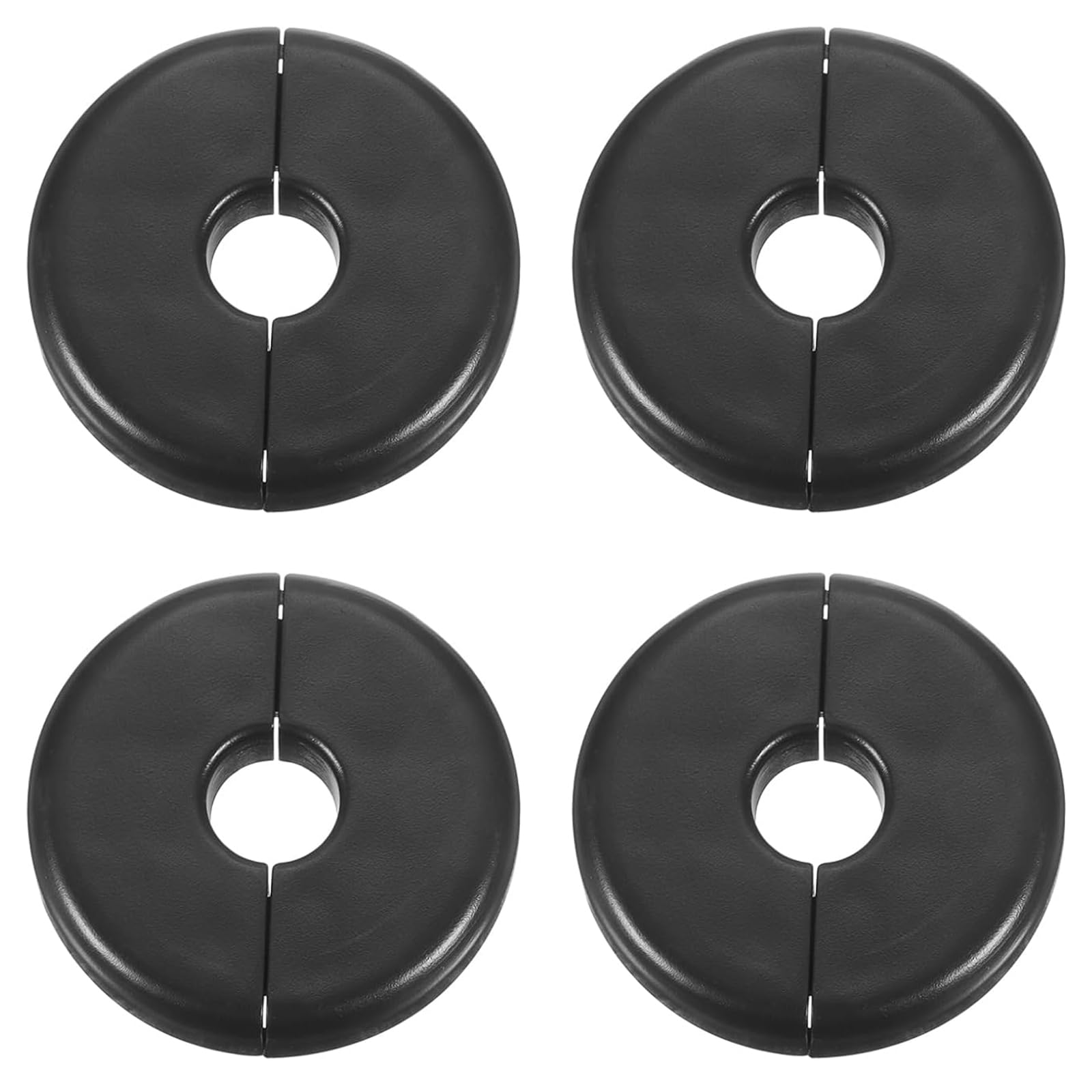 4Pcs Wall Grommets for Cables, 0.39"/10mm Od Pipe Wall Split Flange, Self-Adhesive Black Wall Hole Cover, ABS Escutcheon Round Plate for Water Pipe Bathroom Kitchen Decoration
