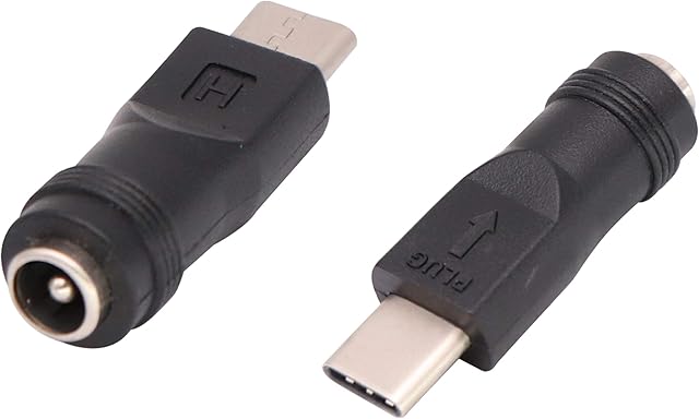 AAOTOKK Type C Power Adapter Type C USB Male to DC 5.5x2.1mm Female Connector Charge Barrel Jack Power Adapter Type C USB 5V Connector for Type C USB Charging Device (2Pack-Type c)