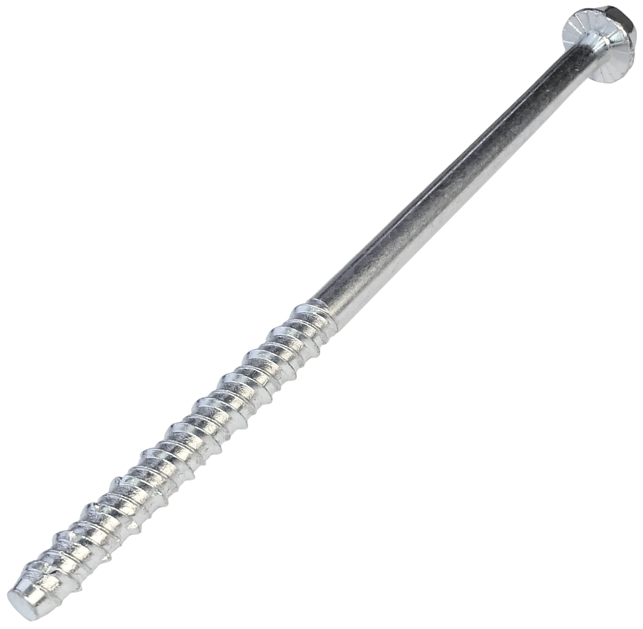 AERZETIX - C57362 - Lot de 10 Vis pour béton à tête hexagonale à embase/collerette Ø7.8x140 mm - fixation directe sans cheville - pour clé à 6 pans 10 mm - en acier - pour rénovation construction