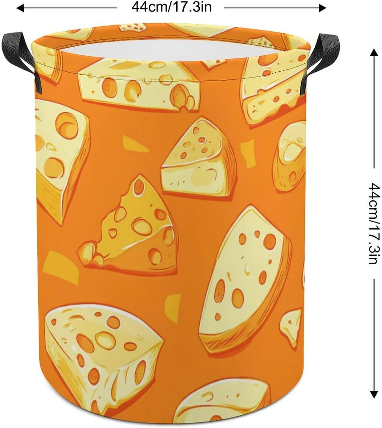 Cut Cheese Slices Laundry Hamper Basket for Home Bathroom | clothes storage,handle,large capacity,oxford