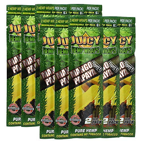Juicy Jay's Hemp Wraps Mango Papaya (10 Packs, 2 Wraps Per Pack) Total 20 Wraps with ES Scoop Card