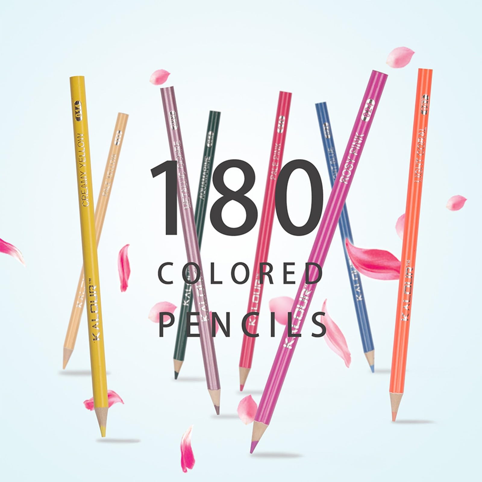 Lápices de acuarela de grado artista, 180 pigmentos ricos, aplicación uniforme funciona en todos los tipos de papel, lápices de arte mezclables
