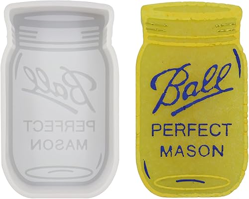 Mason Jar - Moldes de silicona para freshie de automóvil, aptos para horno, suministros de freshies, moldes de silicona para hornear cuentas