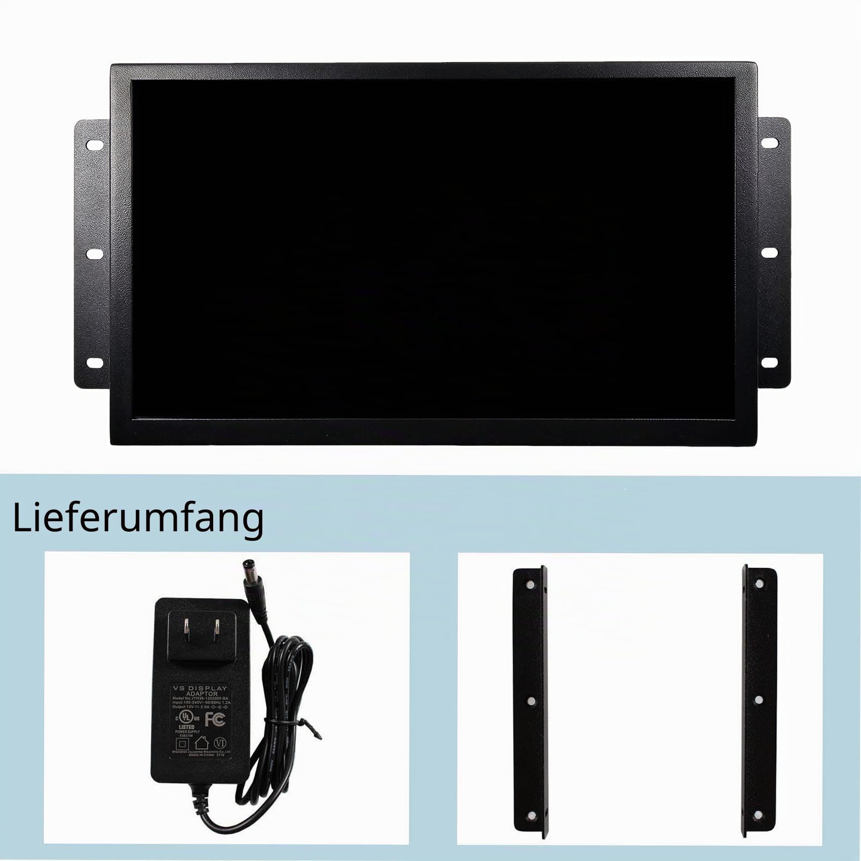 VSDISPLAY 13,3 Zoll 1920x1080 Tragbarer LCD Touch Monitor mit Lautsprechern | Industrieller IPS-LCD Bildschirm, VGA DVI Videoanschluss, Metallgehäuse