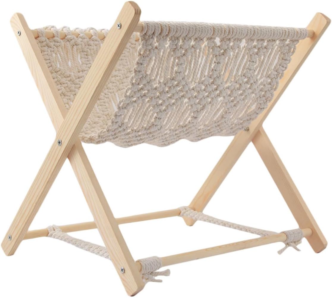 VICASKY Cotton Rope Woven Storage Rack Foldable Magazine Holder Rustic Sundries Organizer for Living Room and Office Home Décor Shelf