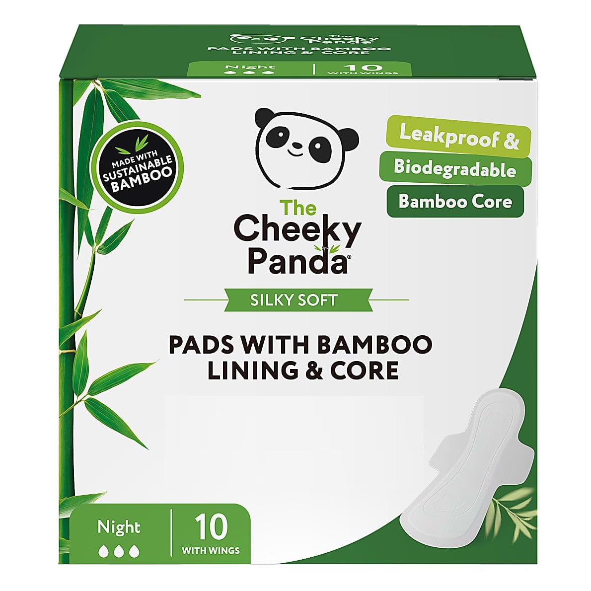 The Cheeky Panda Pads Night 10 Pack
