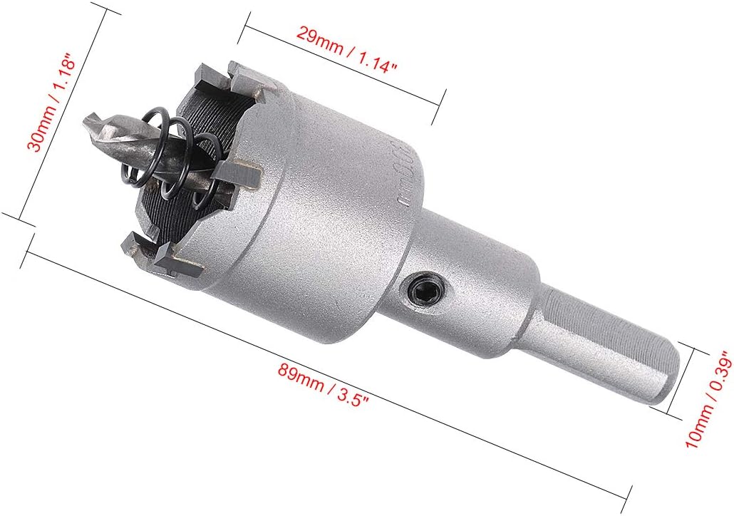 Sourcingmap 30mm Carbide Hole Cutter, Hole Saws for 0.5mm-3mm Stainless Steel 5mm Metal Sheet - Image 3
