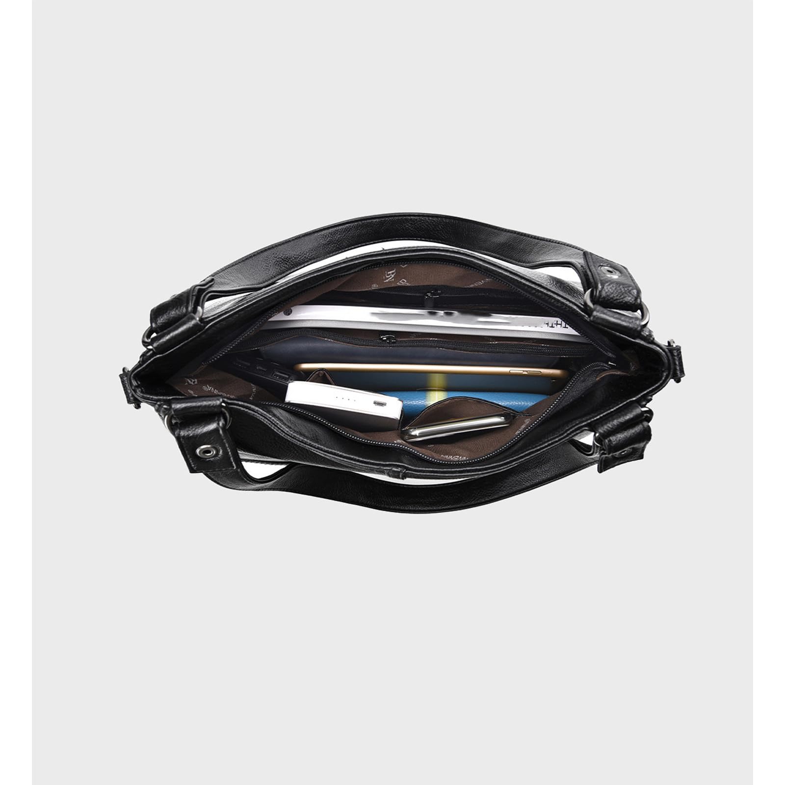 DEERWORD Mujer Bolsos de Mano Casual Bandolera Marca Mediano Totes Antirrobo Hombro Italianos PU Cuero 79241 1 Piezas Marrón