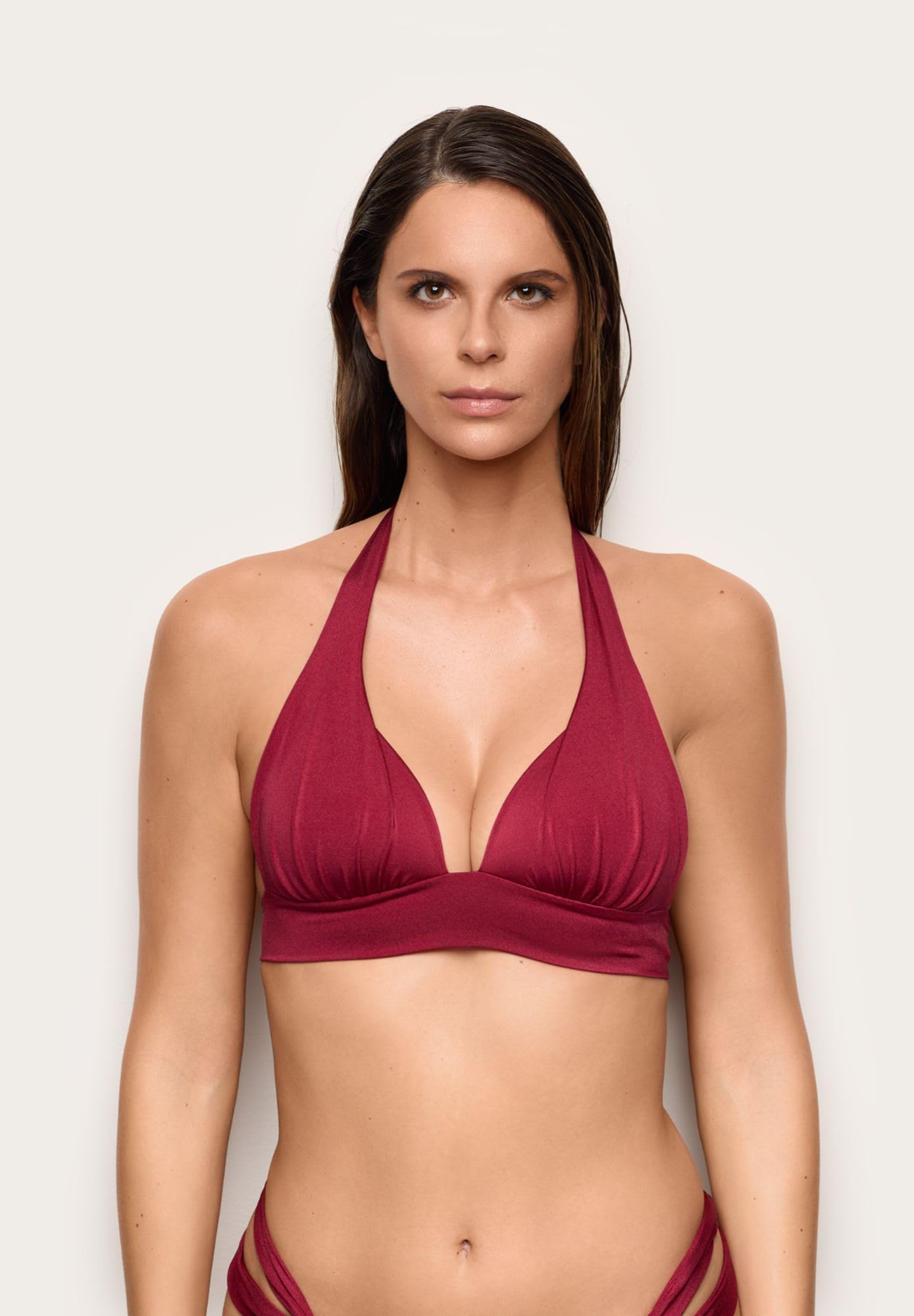 YAMAMAY - Bikini Parte Alta Senza Ferretto, Coppe Leggermente Imbottite, Donna, Shira, Verde Oliva, monocromo