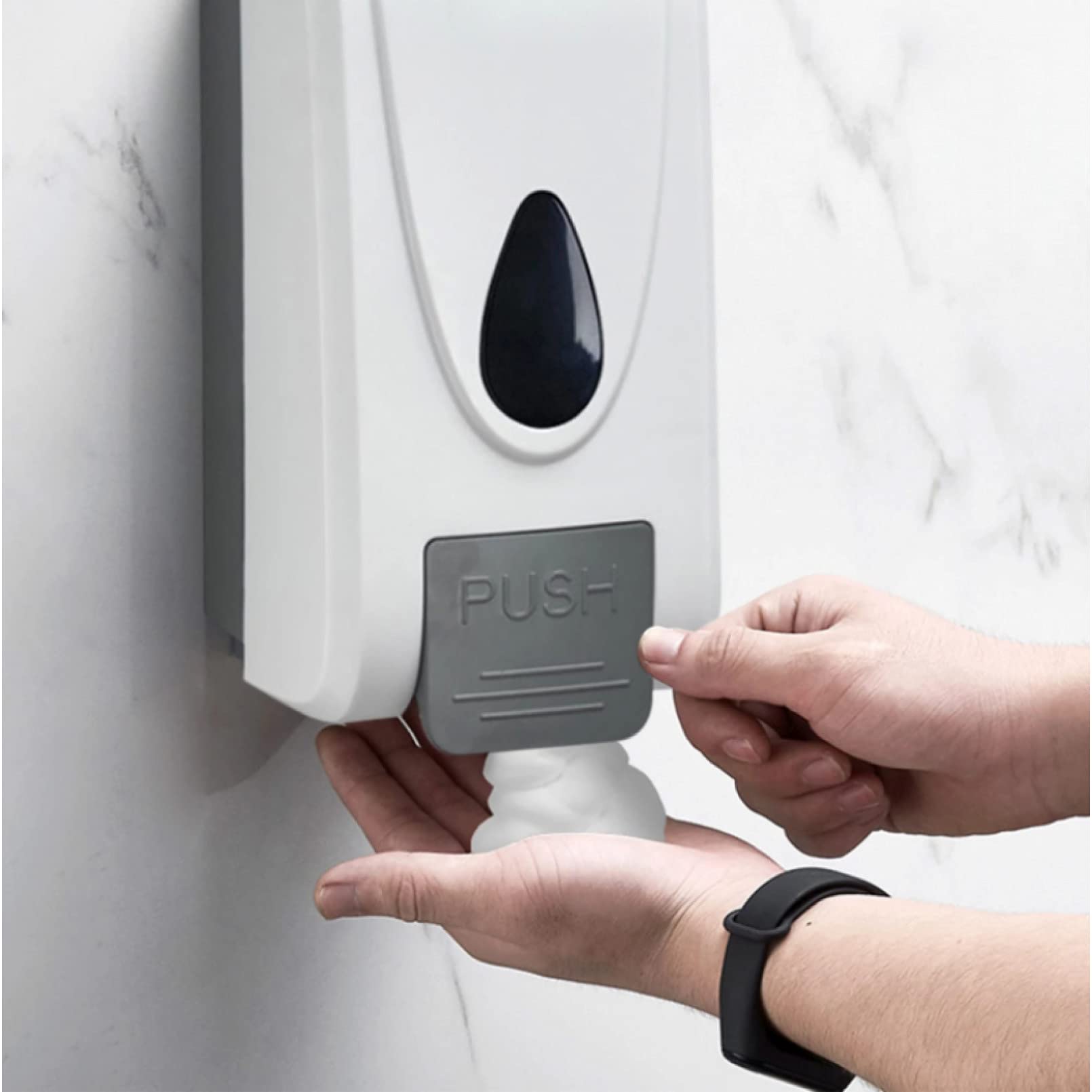 Relaxdays Dispenser Di Sapone, Set Da 2 Erogatori Per Disinfettanti 1000 Ml Da Montare Alla Parete Argento Bianco 91345052 - Foto 9