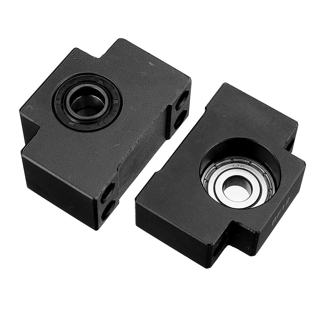 RanDal 2pcs BK12 BF12 Supports d'extrémité de vis à billes pour vis à billes SFU1605 SFU1610 CNC XYZ Pièces en Acier au Carbone Noir