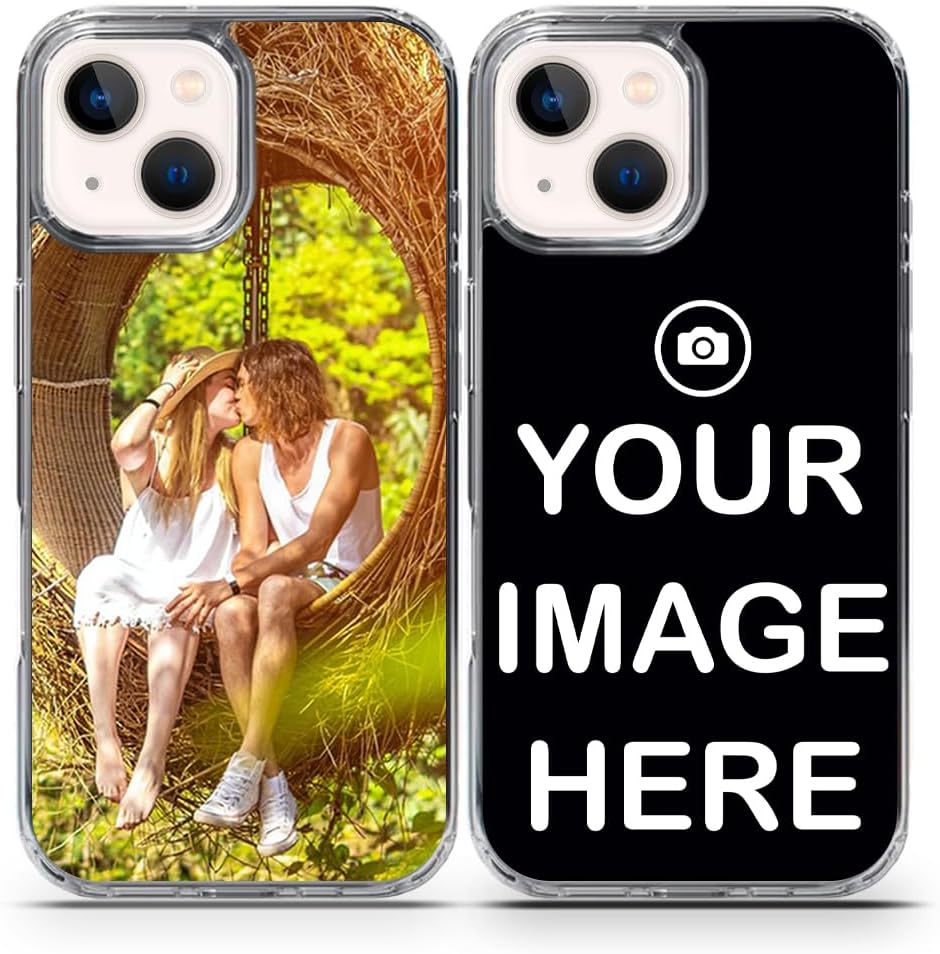 Personalized Custom Double Layered Phone Case for Apple iPhone 15 Plus - Design Your Own Perfect Custom Picture Photo Case Clear