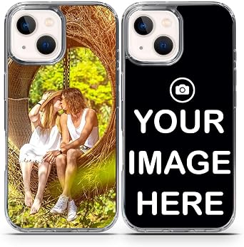Personalized Custom Double Layered Phone Case for Apple iPhone 14 Plus 6.7 inch ONLY - Design Your Own Perfect Custom Picture Photo Case Clear