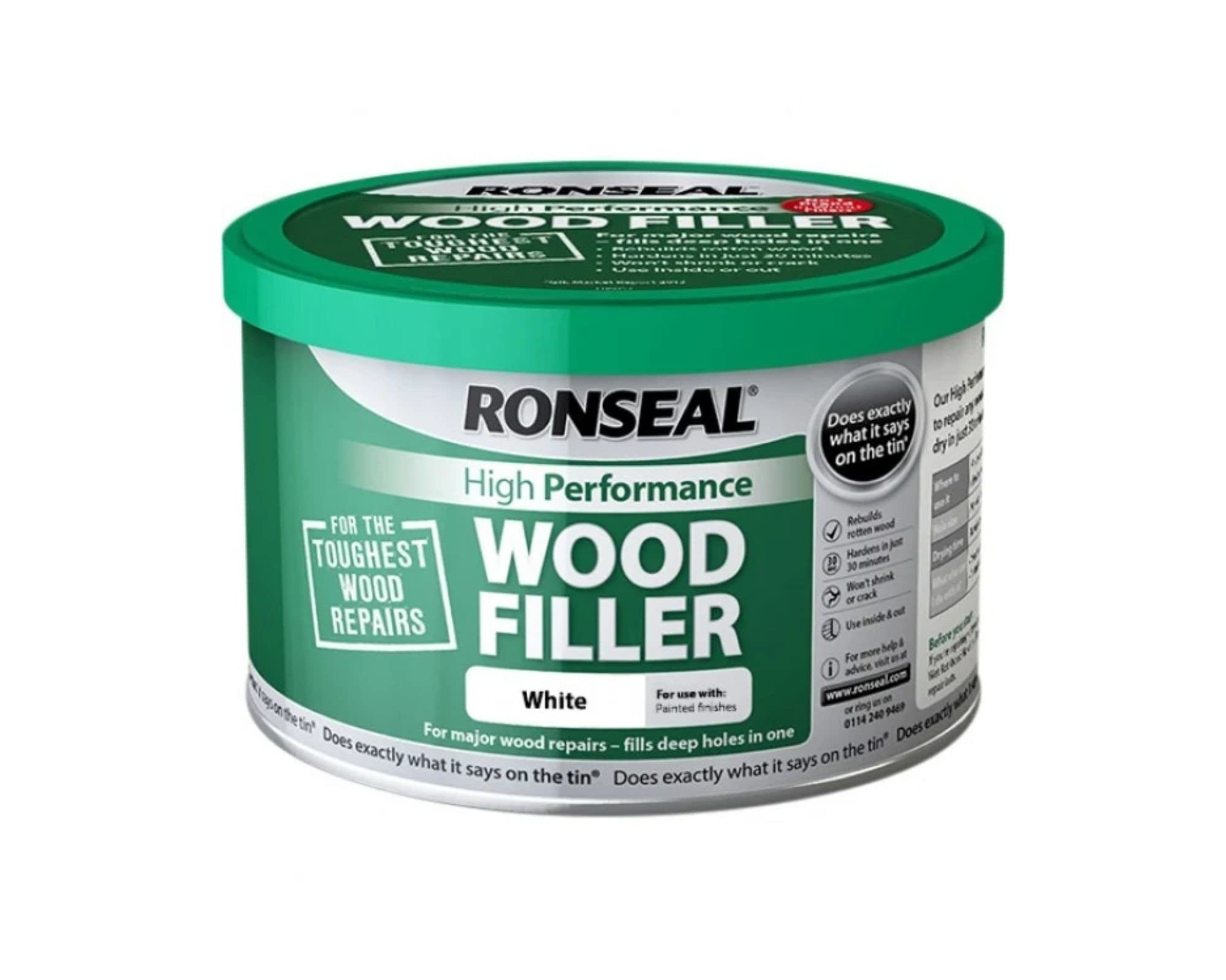 Ronseal High Performance Wood Filler - White filler - 275g