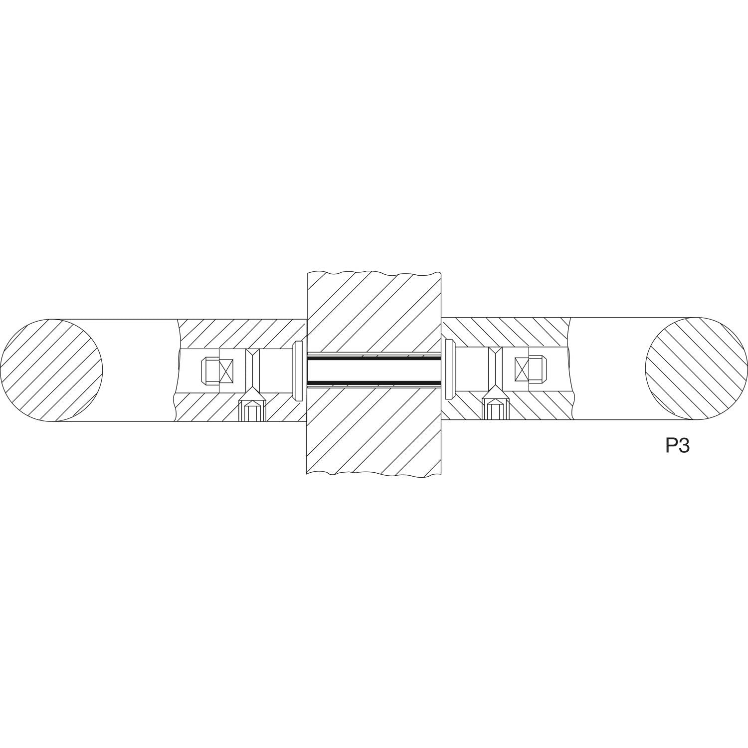 KWS 8A038001000 Mounting Accessories Glass P3, Glass Door Fitting for Round Door Handles, Glass Door Thickness 8-13 mm, Matte Stainless Steel, Silver