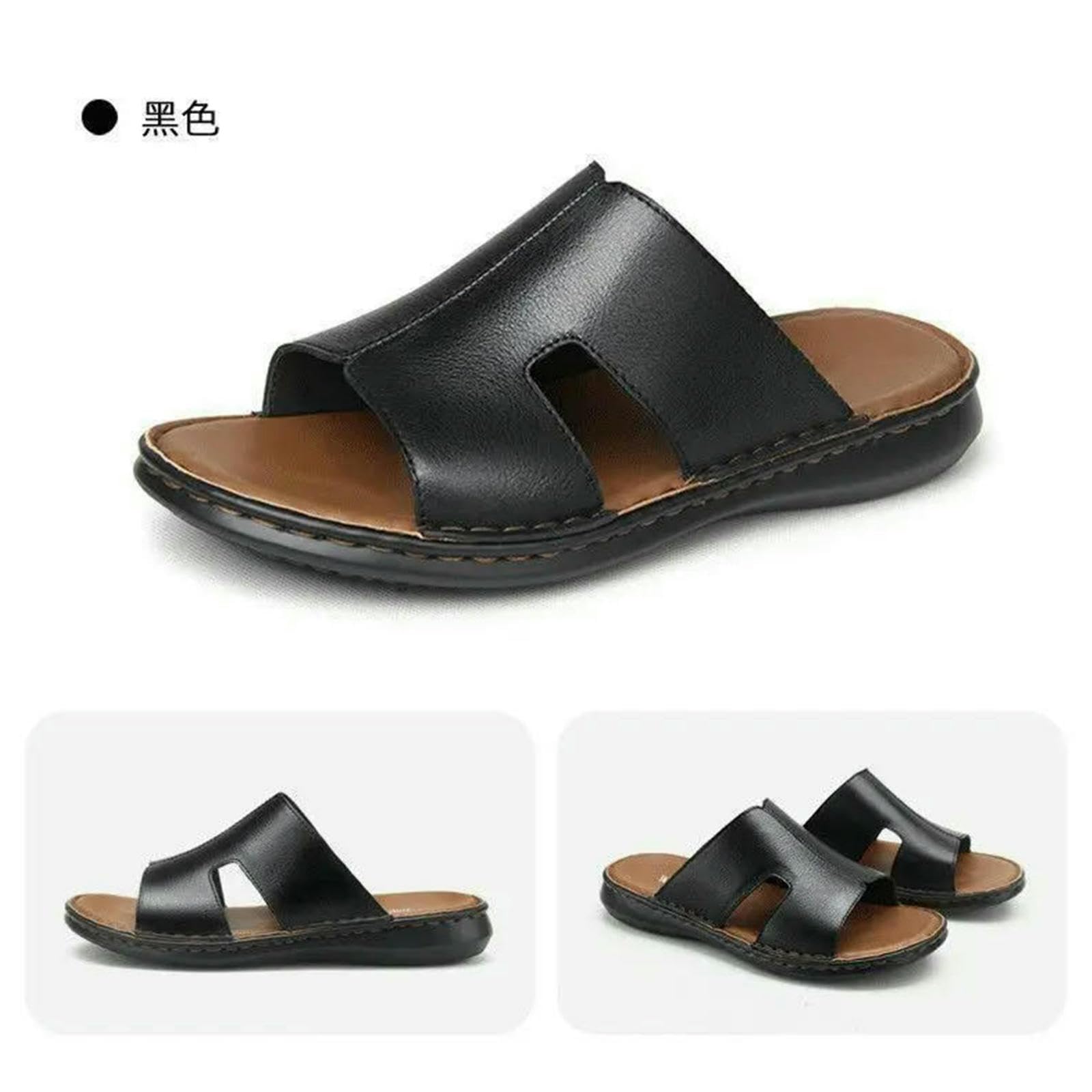 Claquette Hommes Slippers Masculins Summer Wear Non Glissé Les Tongs, Chaussures Masculines Homme-2-40