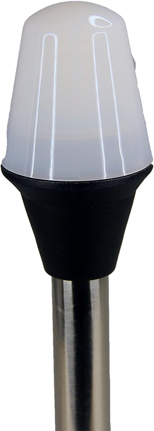 Pactrade Marine All-Round Boat Navigation Lights - 25-Inch LED White Stern Light (Surface Mount, Fold-Down Base) - Boat Accessories for Pontoon, Yacht, Kayak