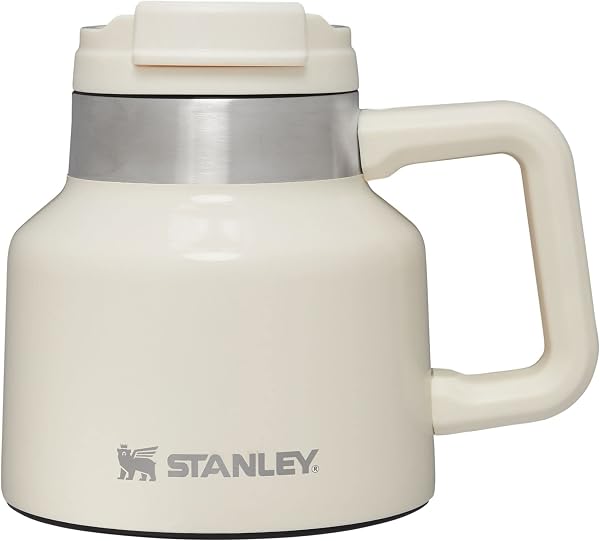 STANLEY Tough-To-Tip Admirals Mug | Twist-on Flip Open Lid | Wide Body with Non-Skid Rubber Base | Insulated Stainless S