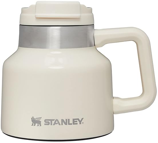 STANLEY Tough-To-Tip Admiral's Mug 20 oz | Twist-on Flip Open Lid | Wide Body with Non-Skid Rubber Base | Insulated Stainless Steel Coffee Cup | BPA-Free
