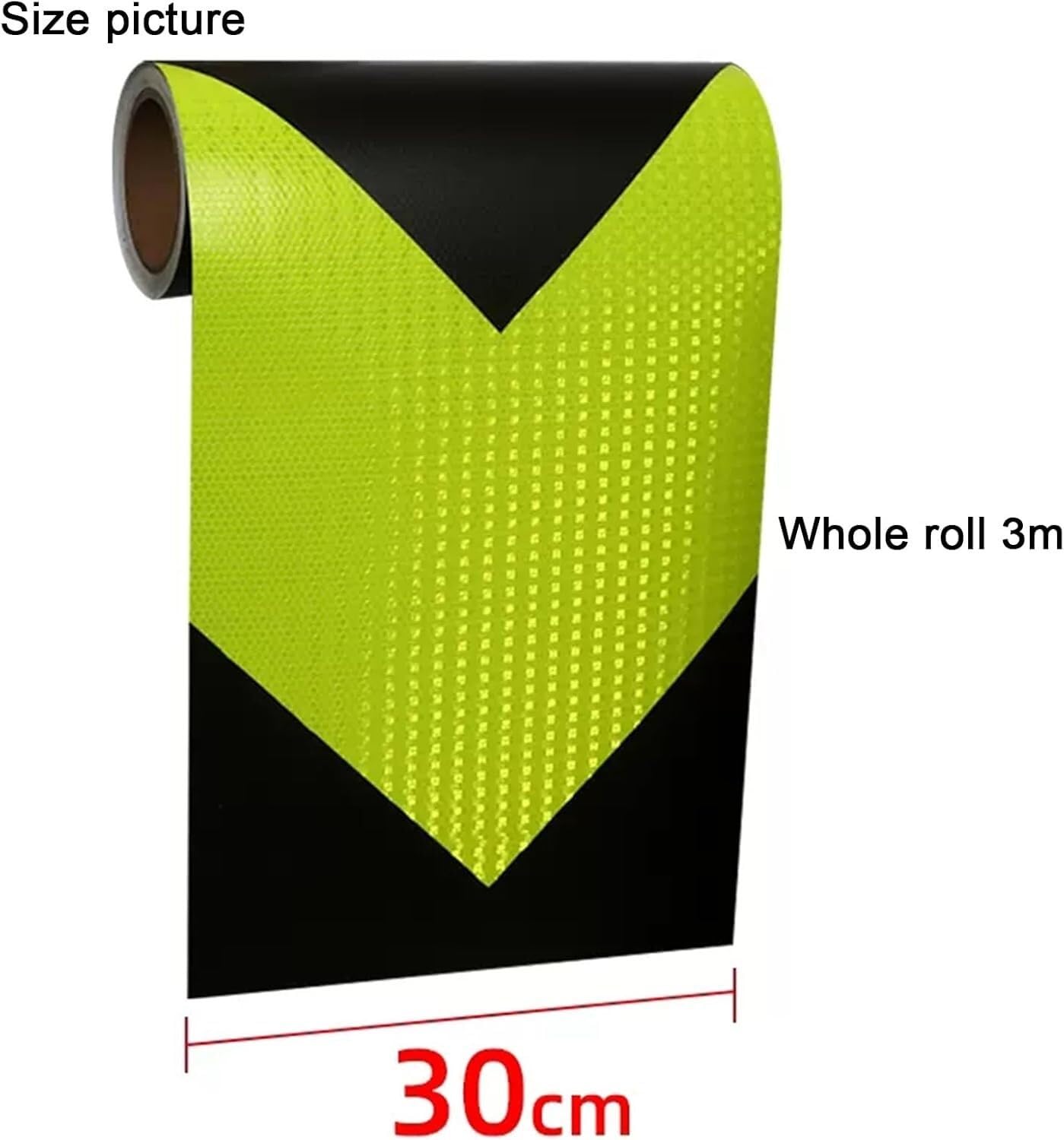 Taśma odblaskowa bezpieczeństwa Taśma ostrzegawcza odblaskowa PVC, samoprzylepna, 1 rolka 30 cm x 3 m, wielokolorowa(Black Green)