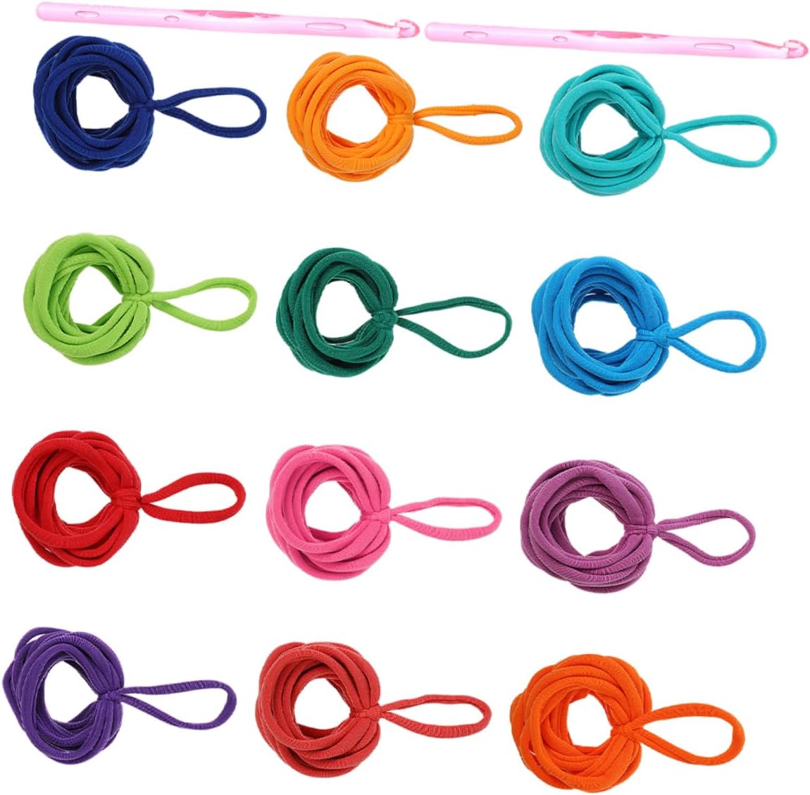 VILLCASE Loom Potholder Loops Colors Elastic Weaving Craft Bands for DIY Projects with Crochet Hooks Soft Durable and Versatile for Home Decorations and Accessories