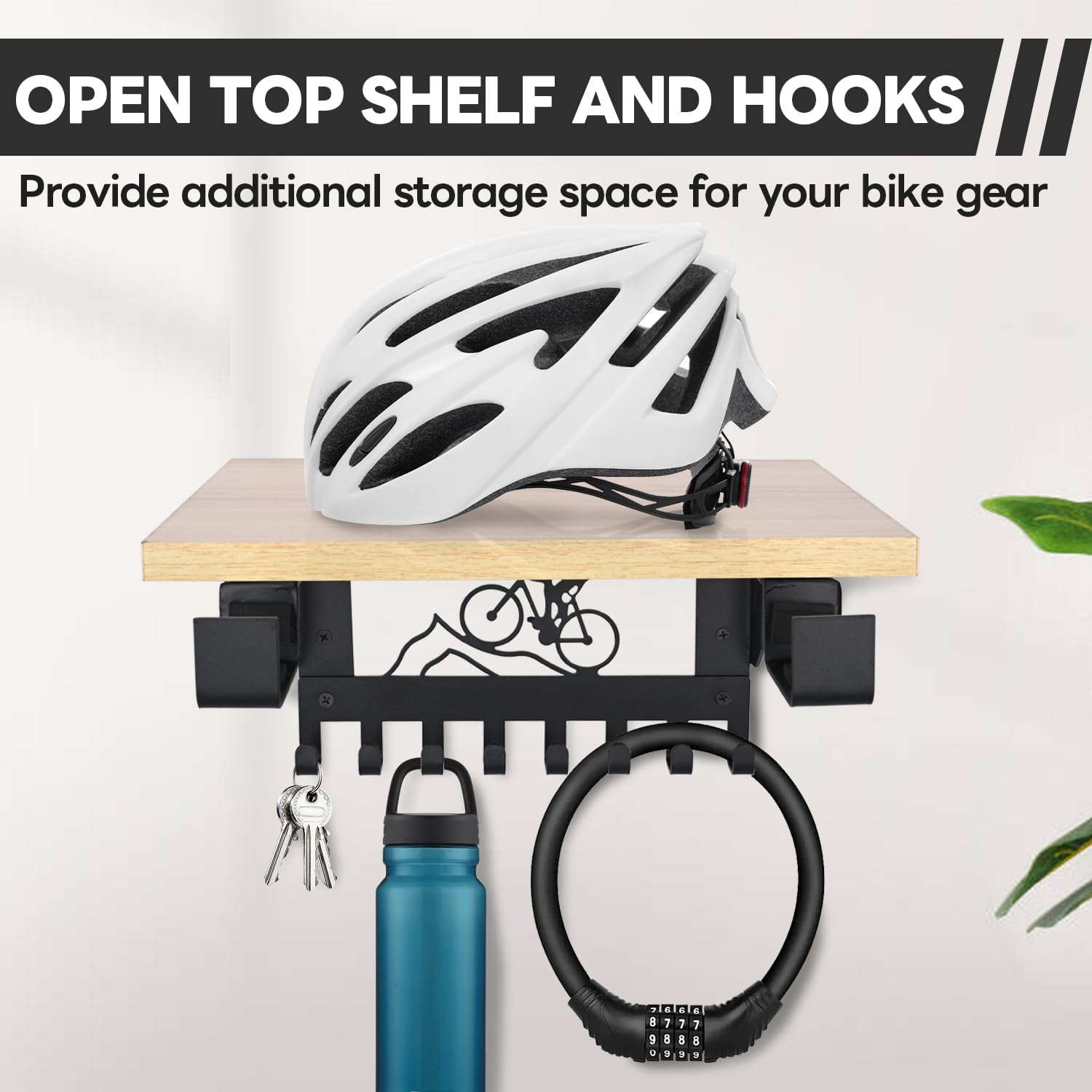 MYOYAY Support et étagère pour vélo - Support mural multifonctionnel VTT, vélo de route et électrique