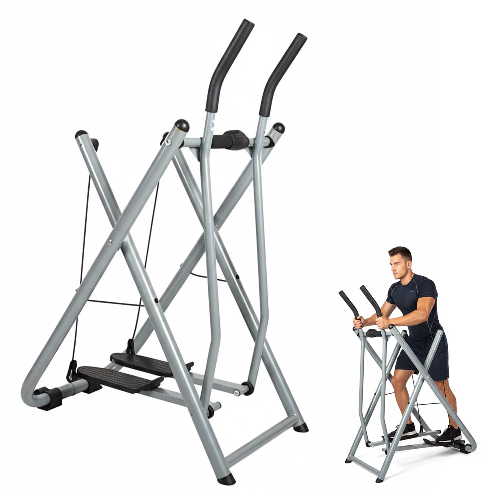 LADECNERHT Air Walker Exercise Machine, Elliptical Cross Trainer, Compact Full-Body Exerciser, Home Cross-Training for Arm/Leg, Low Impact Cardio Workout Machine for Home, Gym, Office