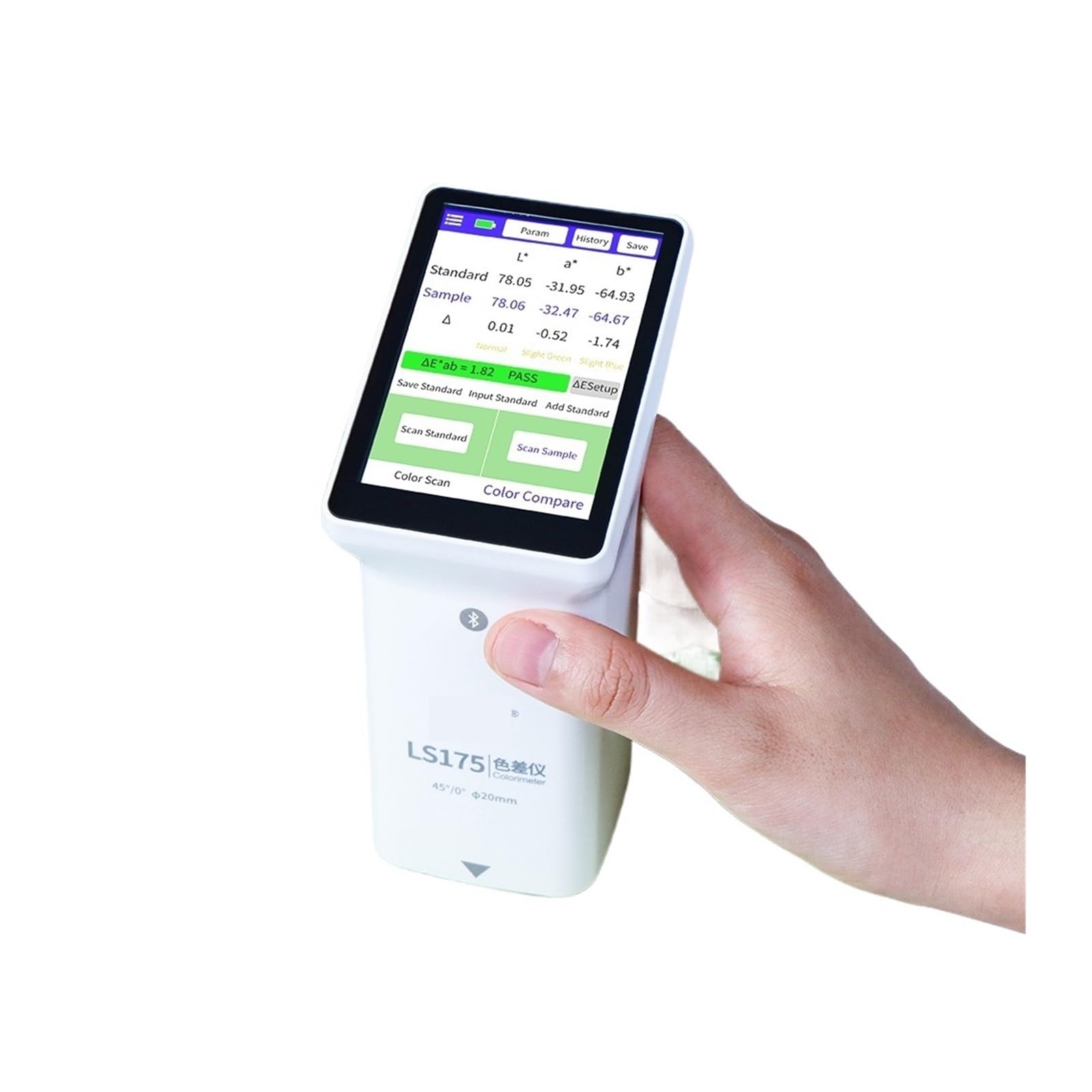 LNHHG LS175 20mm 45/0 Textile Colorimeter Portable Large Aperture Colormeter Digital Color Difference Meter Lab Colorimeter